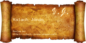 Valach Jónás névjegykártya